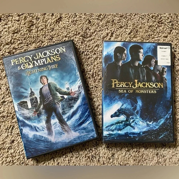 Percy Jackson DVDs -The Lightening Thief and Sea of Monsters :adventure/fantasy - Picture 1 of 3